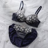 ネイビー | クラシカルガーデン3/4カップブラ&ショーツ | palissee