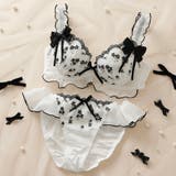 ブラック | 【EFカップ】Rosette Ribbon3/4カップブラ&ショーツ | palissee