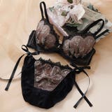 ブラック | ミニョンブーケ3/4カップブラ&ショーツ | palissee