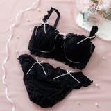 ブラック | 《脇高設計 2wayストラップレス》モワルーレースアップ３ ４カップブラ＆ショー… | palissee