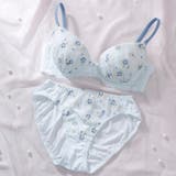 サックス | プティフラワー3/4カップブラ&ショーツ | palissee