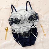 ネイビー | Rose Tea Party 3/4カップブラ&ショーツ | palissee