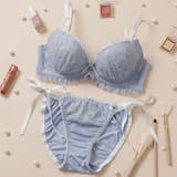 ブルー | ロゼリボン 3/4カップブラ&ショーツ | palissee