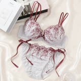 グレー | バイカラーロゼ 3/4カップブラ&ショーツ | palissee