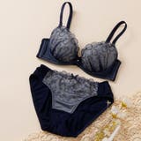 ネイビー | フルールピュール3/4カップブラ&ショーツ | palissee
