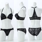 【脇高】フロントホック背中見せ３ ４モールドカップブラ＆バックレースショーツ B | palissee | 詳細画像5 