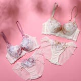 【脇高】 フェミニン大花刺繍３ ４モールドカップブラ＆バックレースショーツ | palissee | 詳細画像13 