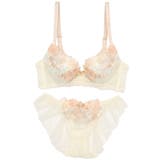 【脇高】 フェミニン大花刺繍３ ４モールドカップブラ＆バックレースショーツ | palissee | 詳細画像11 