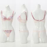 【脇高】フェミニン大花刺繍３ ４モールドカップブラ＆バックレースTバック BCD | palissee | 詳細画像3 