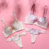 【脇高】フェミニン大花刺繍３ ４モールドカップブラ＆バックレースTバック EF | palissee | 詳細画像13 