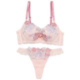 【脇高】フェミニン大花刺繍３ ４モールドカップブラ＆バックレースTバック EF | palissee | 詳細画像9 