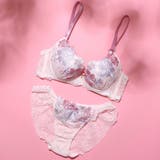 ピンク | フェミニン大花刺繍３／４モールドカップブラ＆バックレースショーツ  EF | palissee