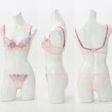 フェミニン大花刺繍３／４モールドカップブラ＆バックレースショーツ  EF | palissee | 詳細画像3 