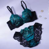 グリーン | 【脇高】グランローズ３/４モールドカップブラ＆バックレースショーツ  E F | palissee