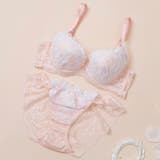 ピンク | 【脇高】フェアリーフラワーチュール３ ４モールドカップブラ＆バックレースショーツ… | palissee