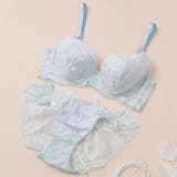 サックス | 【脇高】フェアリーフラワーチュール３ ４モールドカップブラ＆バックレースショーツ… | palissee