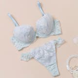 サックス | 【脇高】フェアリーフラワーチュール3 4モールドカップブラ&バックレースTバック… | palissee