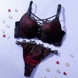 レッド | 【脇高】ノワールローズ 脇高ブラ＆Tバックショーツ  E F | palissee