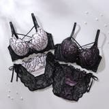 【脇高】ノワールローズ 脇高ブラ＆バックレースひもショーツ  A B C D | palissee | 詳細画像12 