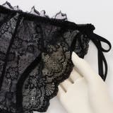 【脇高】ノワールローズ 脇高ブラ&バックレースひもショーツ E F | palissee | 詳細画像8