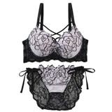 【脇高】ノワールローズ 脇高ブラ&バックレースひもショーツ E F | palissee | 詳細画像10