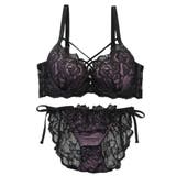 【脇高】ノワールローズ 脇高ブラ&バックレースひもショーツ E F | palissee | 詳細画像11