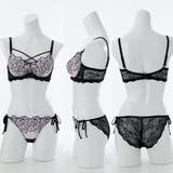 【脇高】ノワールローズ 脇高ブラ&バックレースひもショーツ E F | palissee | 詳細画像2