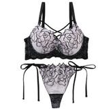 【脇高】ノワールローズ 脇高ブラ＆Tバックひもショーツ  E F | palissee | 詳細画像12 