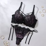 【脇高】ノワールローズ 脇高ブラ＆Tバックひもショーツ  E F | palissee | 詳細画像3 