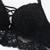 ビスチェ風モノトーンレースアップ 脇高ブラ＆バックレースショーツ A | palissee | 詳細画像9 