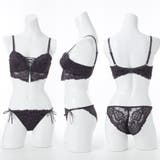 ビスチェ風モノトーンレースアップ 脇高ブラ＆バックレースショーツ A | palissee | 詳細画像3 