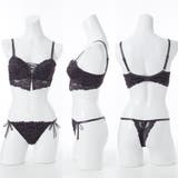 ビスチェ風モノトーンレースアップ 脇高ブラ＆Tバックショーツ A | palissee | 詳細画像3 