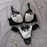 オフホワイト | 【脇高】 ノーブルリボン 脇高ブラ＆Tバックショーツ  E F | palissee