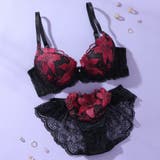 レッド | 【脇高】ノワールリリー 脇高ブラ&バックレースショーツ A-Fカップ | palissee
