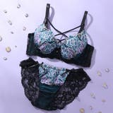 ブルー | 【脇高】リリスフローラ 脇高ブラ&バックレースショーツ A-Fカップ | palissee