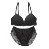 ブラック | 【ノンワイヤー】無地ツーウェイノンワイヤーブラ&ショーツ | palissee