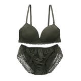 カーキ | 【ノンワイヤー】無地ツーウェイノンワイヤーブラ&ショーツ | palissee