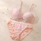 オレンジ | 【ノンワイヤー】プチフラワー刺繍ノンワイヤーブラ&ショーツ | palissee