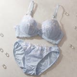 サックス | シアーフラワー 3/4モールドカップブラ&ショーツ | palissee