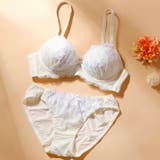 アイボリー | ルミナスフローラル3/4モールドカップブラ&ショーツ | palissee