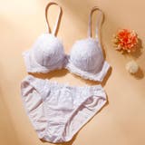 パープル | ルミナスフローラル3/4モールドカップブラ&ショーツ | palissee