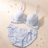 サックス | シアーチュール3/4モールドカップブラ&ショーツ | palissee
