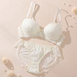 アイボリー | シンプルレース3/4モールドカップノンワイヤーブラ&ショーツ | palissee