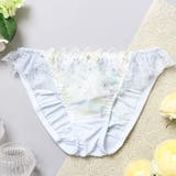 サックス | 水彩プリントローズ刺繍 フルバックショーツ | palissee