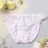 パープル | 水彩プリントローズ刺繍 フルバックショーツ | palissee