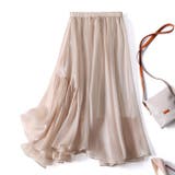 ベージュ | シアースカート マキシ チュールスカート | パーティードレス通販 Precious Lady