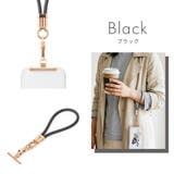 ブラック | ストラップホルダー付ハンドストラップ シリコンタイプ 調整可能 | Premium Style