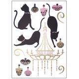 ウォールステッカー 貼ってはがせる キラキラシャンデリアとネコ | アクセサリーショップPIENA | 詳細画像1 