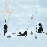 ウォールステッカー 貼ってはがせる キラキラシャンデリアとネコ | アクセサリーショップPIENA | 詳細画像3 