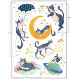 ウォールステッカー 猫の星空散歩 ハウスジーダ | アクセサリーショップPIENA | 詳細画像7